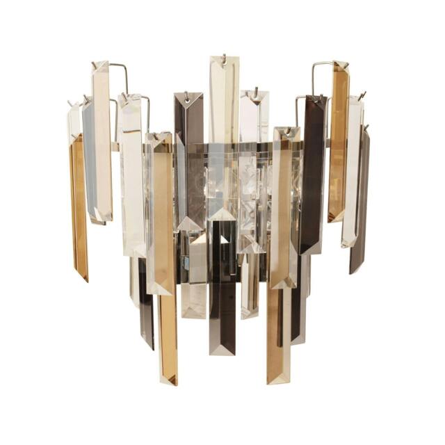 Rackhams Onega 1 Light Champagne and Smoked Crystal Wall Light - image 1