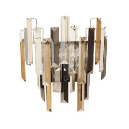Rackhams Onega 1 Light Champagne and Smoked Crystal Wall Light - thumbnail 1