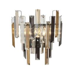 Rackhams Onega 1 Light Champagne and Smoked Crystal Wall Light - thumbnail 3