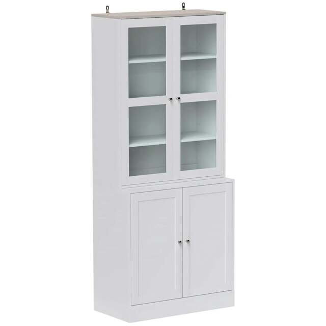 Rackhams Double Storage Display Cabinet - White