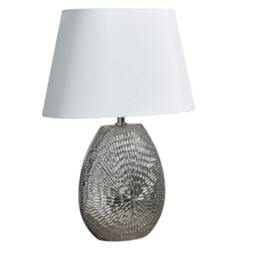 Rackhams Caitlin Small Silver Ceramic Table Lamp - thumbnail 5