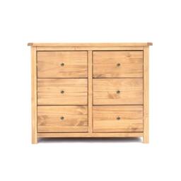 Rackhams Lugo 6 Drawer Chest of Drawers Brass Knob - Light Brown - thumbnail 1