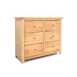 Rackhams Lugo 6 Drawer Chest of Drawers Brass Knob - Light Brown - thumbnail 2
