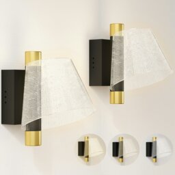 Rackhams Led Wall Lamp 2 Pack, Modern Indoor Starry Wall Light, Black - Gold tone - Metal, acrylic - Gold tone - thumbnail 2