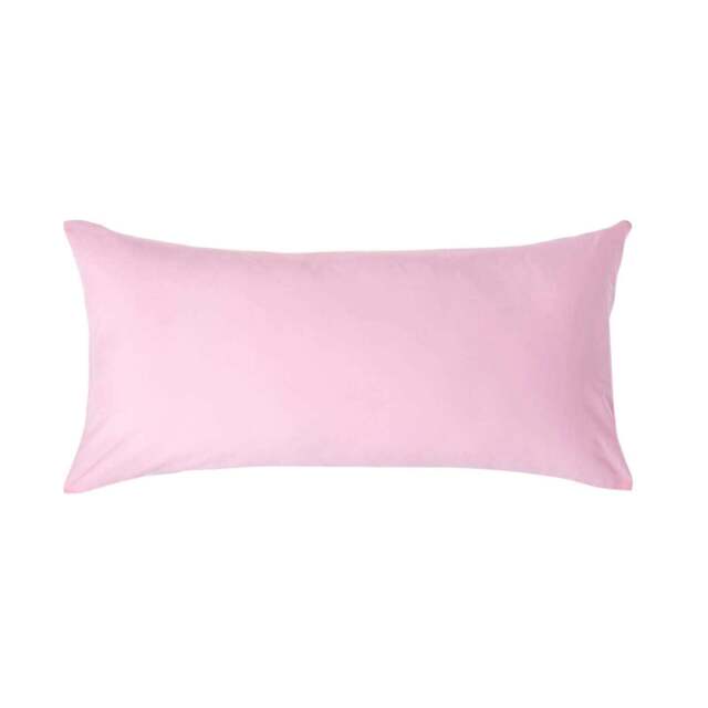 Rackhams Crisp & Cool 200 TC Egyptian Cotton Percale Housewife Pillowcase, European Size - Pink - 40 x 80 cm - image 1