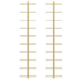 Rackhams Wall-mounted Wine Rack for 10 Bottles 2 pcs Gold Metal - thumbnail 4