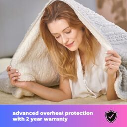 Rackhams Heated Electric Throw Blanket - Luxurious & Soft Design - 9 Temperature Settings & 9-Hour Timer Pink - thumbnail 6