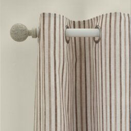 Rackhams Logan Stripe Lined Eyelet Curtains Natural - 66x72 Inch - Natural - thumbnail 2