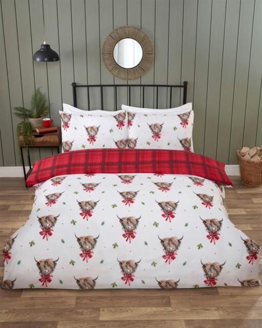 Rackhams Fergus Highland Cow Red Duvet Cover Set - Single - image 1