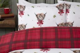 Rackhams Fergus Highland Cow Red Duvet Cover Set - Single - thumbnail 2