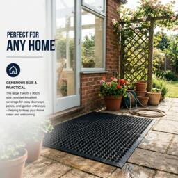 Rackhams Heavy Duty Rubber Ring Floor Mat - 90cm x 60cm - thumbnail 6