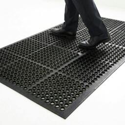 Rackhams Heavy Duty Rubber Ring Floor Mat - 90cm x 60cm - thumbnail 2