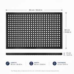 Rackhams Heavy Duty Rubber Ring Floor Mat - 90cm x 60cm - thumbnail 1