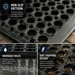 Rackhams Heavy Duty Rubber Ring Floor Mat - 90cm x 60cm - thumbnail 5
