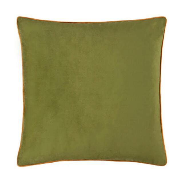 Rackhams Meridian Velvet Cushion Cover - Olive/Ginger - 55cm x 55cm - Olive/Ginger - 100% Polyester - image 1