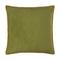 Rackhams Meridian Velvet Cushion Cover - Olive/Ginger - 55cm x 55cm - Olive/Ginger - 100% Polyester - thumbnail 1