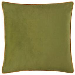 Rackhams Meridian Velvet Cushion Cover - Olive/Ginger - 55cm x 55cm - Olive/Ginger - 100% Polyester - thumbnail 2