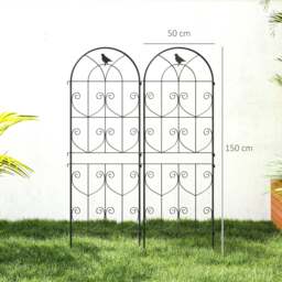 Rackhams Set of 2 Metal Garden Trellis, Outdoor Trellis Panels, 150 x 50cm - thumbnail 6