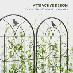 Rackhams Set of 2 Metal Garden Trellis, Outdoor Trellis Panels, 150 x 50cm - thumbnail 5