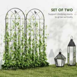 Rackhams Set of 2 Metal Garden Trellis, Outdoor Trellis Panels, 150 x 50cm - thumbnail 4
