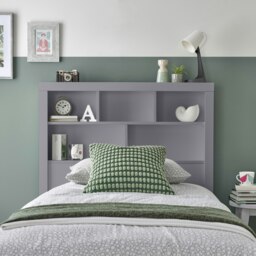 Rackhams Oscar Grey Wooden Bookcase Ottoman Storage Bed Single - Single - thumbnail 5