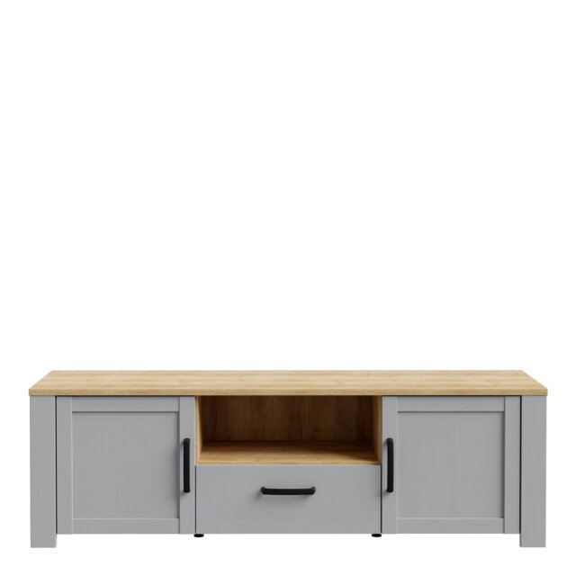 Rackhams Bohol TV Unit Inc. LED Light in Grey/Riviera Oak - 1 - image 1