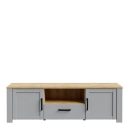 Rackhams Bohol TV Unit Inc. LED Light in Grey/Riviera Oak - 1 - thumbnail 1