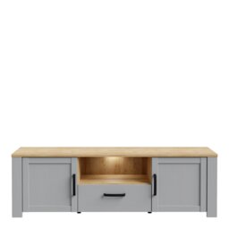 Rackhams Bohol TV Unit Inc. LED Light in Grey/Riviera Oak - 1 - thumbnail 5