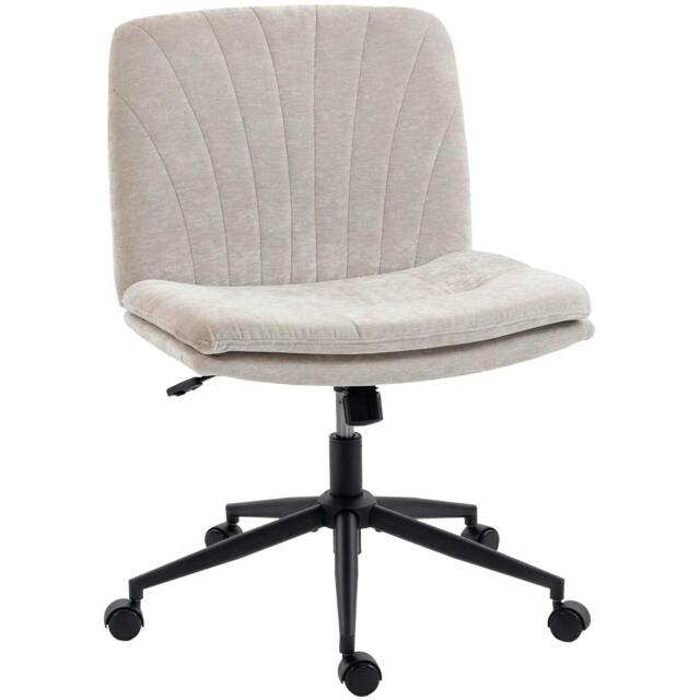 Rackhams Criss Cross Chair with Wheels, No Arms - Beige