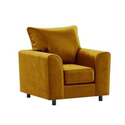 Rackhams Brooklyn Full Foam Plush Velvet Armchair - Gold - thumbnail 1