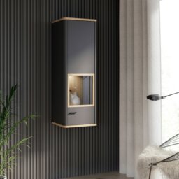 Rackhams Klara Display Cabinet with 1 Glass Door in Grey and Oak inc LED Lighting - Full Assembly Required - Grey & Oak - Matt - thumbnail 6