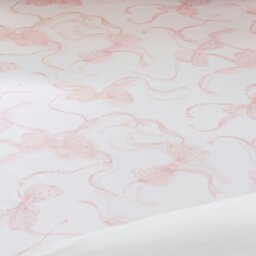 Rackhams Bow Fitted Sheet White / Pink - Single - thumbnail 2