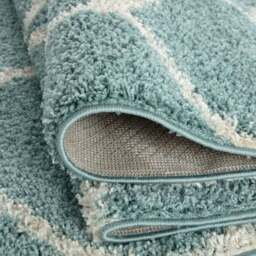 Rackhams Moroccan Duck Egg Blue Shaggy Rug - 650 - 120X120 cm - thumbnail 4