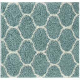 Rackhams Moroccan Duck Egg Blue Shaggy Rug - 650 - 120X120 cm - thumbnail 1