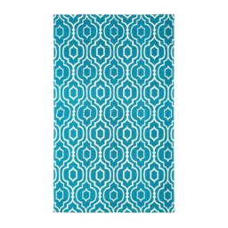 Rackhams Riga 100% Cotton Printed Patterned Rug - Teal - 66 x 200 cm - thumbnail 3