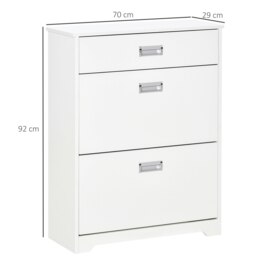 Rackhams Tipping Shoe Cabinet Hall Organizer with Flip Drawers for Entry 16 Pairs - White - thumbnail 5