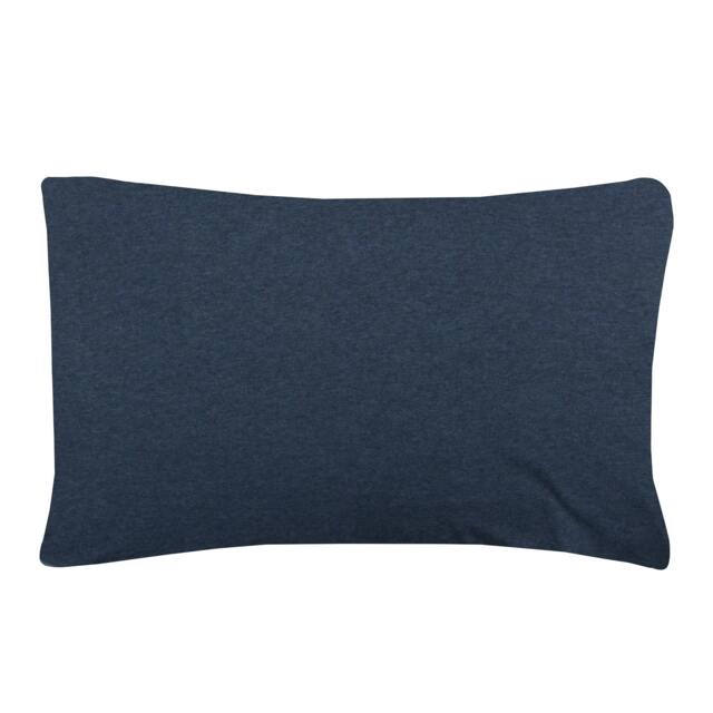 Rackhams Jersey Melange Polycotton Fitted Bedsheet or Pillowcase - Dark Blue - Pillow Case (50 x 75cm)