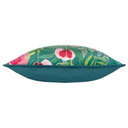 Rackhams House Of Bloom Piped Poppy Cushion Cover - Teal - 43cm x 43cm - Teal - 100% Polyester - thumbnail 3