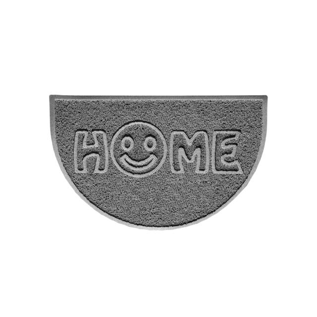 Rackhams Home Smile Embossed Halfmoon Spaghetti Indoor/Outdoor Doormat - Grey - Yes (Suitable for Indoor) - image 1