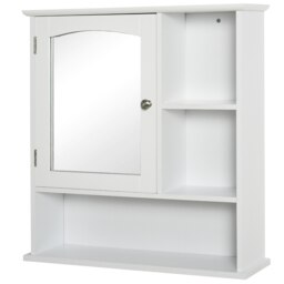 Rackhams Wall Mounted Bathroom Mirror Glass Storage Cabinet Cupboard with Shelf - thumbnail 2