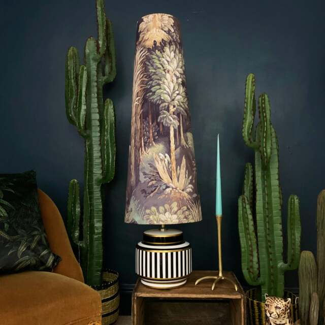 Rackhams Cinnamon Enchanted Wood Velvet Oversized Cone Lampshades - King - image 1