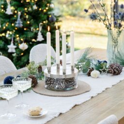 Rackhams Metal Candle Holder with Glass Bowl - Gold - thumbnail 4