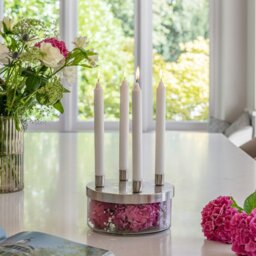 Rackhams Metal Candle Holder with Glass Bowl - Gold - thumbnail 2