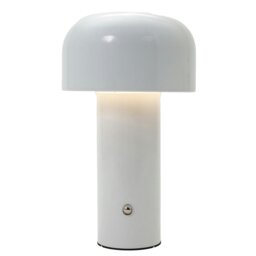 Rackhams Gloss White Modern Mushroom Style Rechargeable LED Touch Dimmable Table Lamp - thumbnail 2