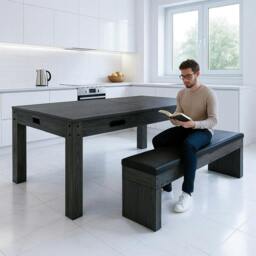 Rackhams 7-In-1 Games Table & Storage Bench - Grey - thumbnail 5