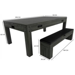 Rackhams 7-In-1 Games Table & Storage Bench - Grey - thumbnail 6