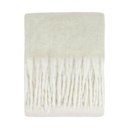 Rackhams Woven Tassel Throw - Ecru - 140cm x 180cm - Ecru - 100% Polyester - thumbnail 1