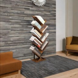 Rackhams 9-Tier Tree Bookshelf - Tall Floor Standing Bookcase - thumbnail 3