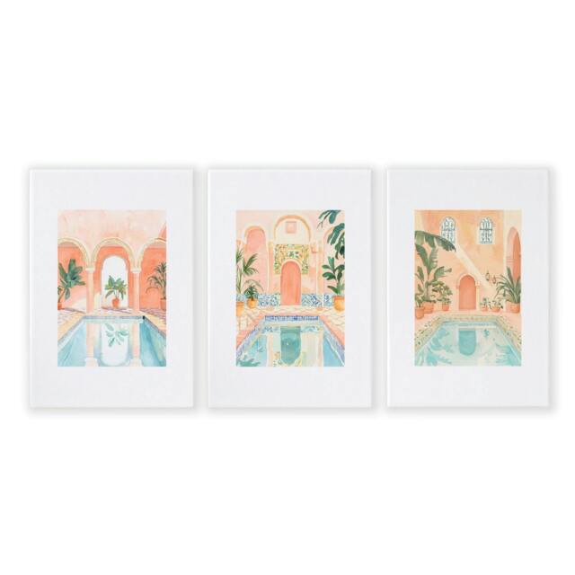 Rackhams Large Wall Pictures For Living Room - Set of 3 Beach Decor Wall art Prints - 16 x 22 inches / 40.65 cm x 56 cm - Polyester Canvas 260 gsm - Canvas wrapped - image 1