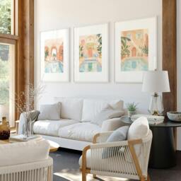 Rackhams Large Wall Pictures For Living Room - Set of 3 Beach Decor Wall art Prints - 16 x 22 inches / 40.65 cm x 56 cm - Polyester Canvas 260 gsm - Canvas wrapped - thumbnail 2
